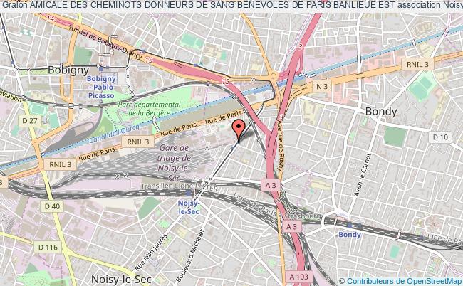plan association Amicale Des Cheminots Donneurs De Sang Benevoles De Paris Banlieue Est Noisy-le-Sec