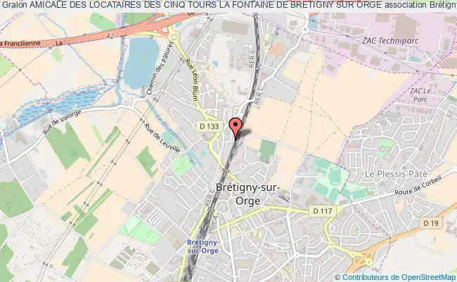 plan association Amicale Des Locataires Des Cinq Tours La Fontaine De Bretigny Sur Orge Brétigny-sur-Orge