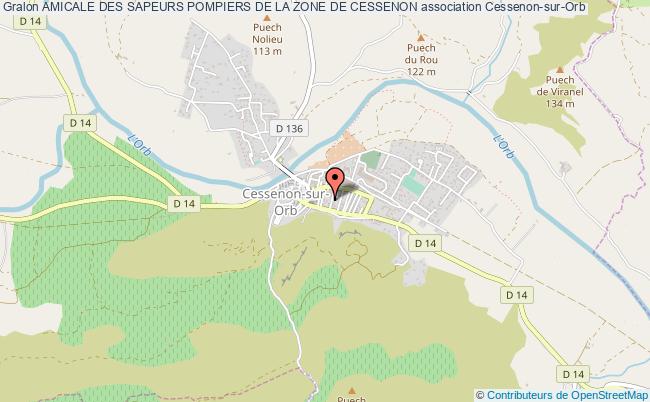 plan association Amicale Des Sapeurs Pompiers De La Zone De Cessenon Cessenon-sur-Orb