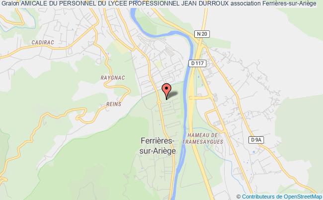 plan association Amicale Du Personnel Du Lycee Professionnel Jean Durroux Ferrières-sur-Ariège
