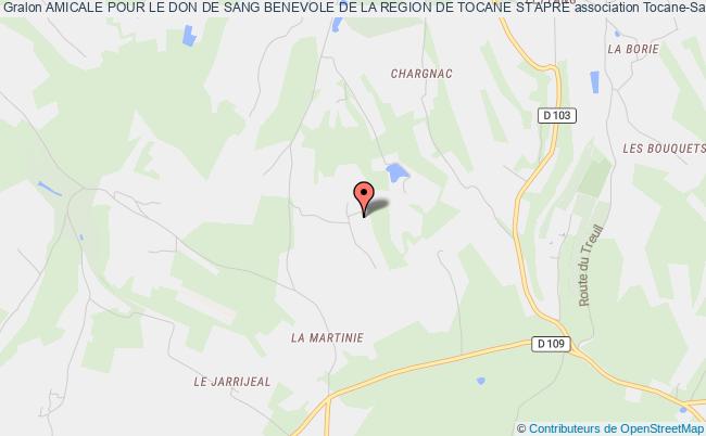 plan association Amicale Pour Le Don De Sang Benevole De La Region De Tocane St Apre Tocane-Saint-Apre