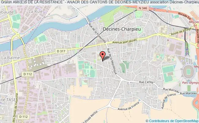 plan association Ami(e)s De La Resistance  - Anacr Des Cantons De Decines-meyzieu Décines-Charpieu