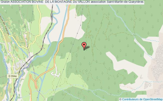 plan association Association Bovine  De La Montagne Du Vallon Saint-Martin-de-Queyrières