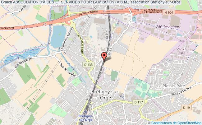 plan association Association D'aides Et Services Pour La Mission (a.s.m.) Brétigny-sur-Orge