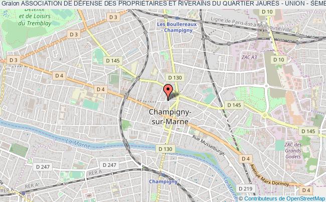 plan association Association De DÉfense Des PropriÉtaires Et Riverains Du Quartier JaurÈs - Union - Sembat - Thiers - Dupertuis Champigny-sur-Marne