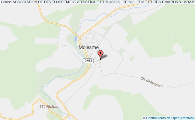plan association Association De Developpement Artistique Et Musical De Molesme Et Des Environs - Adamme Molesme
