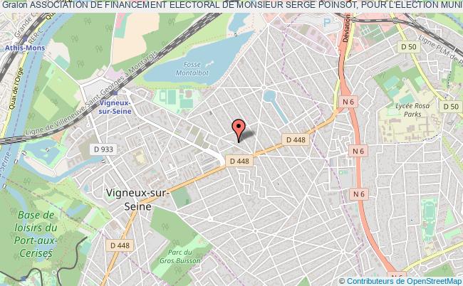 plan association Association De Financement Electoral De Monsieur Serge Poinsot, Pour L'election Municipale De Mars 2001 Vigneux-sur-Seine