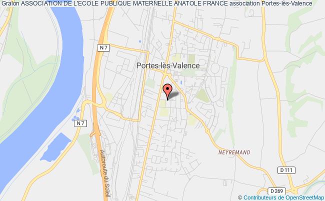 plan association Association De L'ecole Publique Maternelle Anatole France PORTES-LES-VALENCE