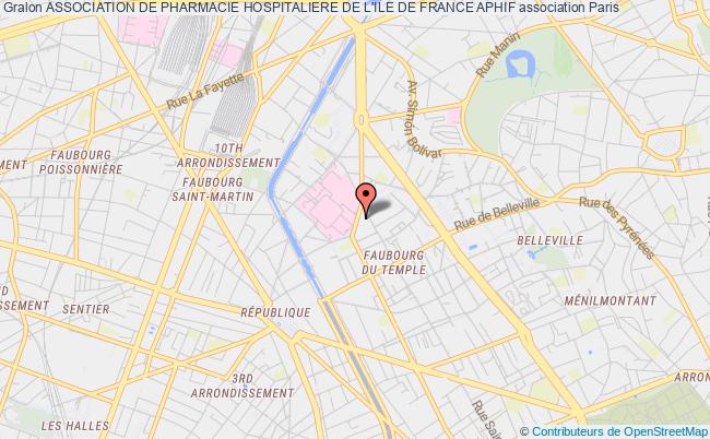 plan association Association De Pharmacie Hospitaliere De L'ile De France Aphif Paris