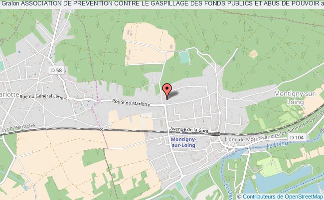 plan association Association De Prevention Contre Le Gaspillage Des Fonds Publics Et Abus De Pouvoir Montigny-sur-Loing