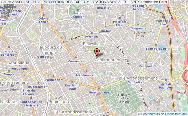 plan association Association De Promotion Des ExpÉrimentations Sociales - Apex Paris 20e