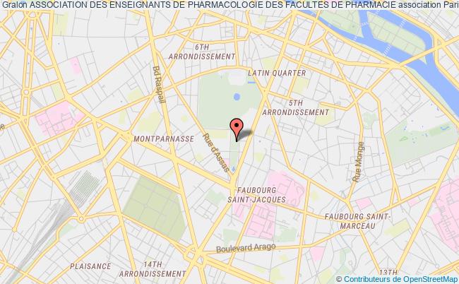 plan association Association Des Enseignants De Pharmacologie Des Facultes De Pharmacie Paris