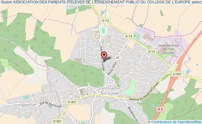 plan association Association Des Parents D'eleves De L'enseignement Public Du College De L'europe Dammartin-en-Goële