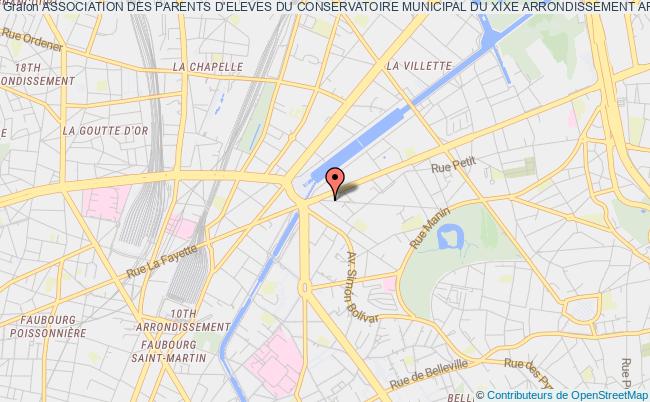 plan association Association Des Parents D'eleves Du Conservatoire Municipal Du Xixe Arrondissement Apec Xix Paris