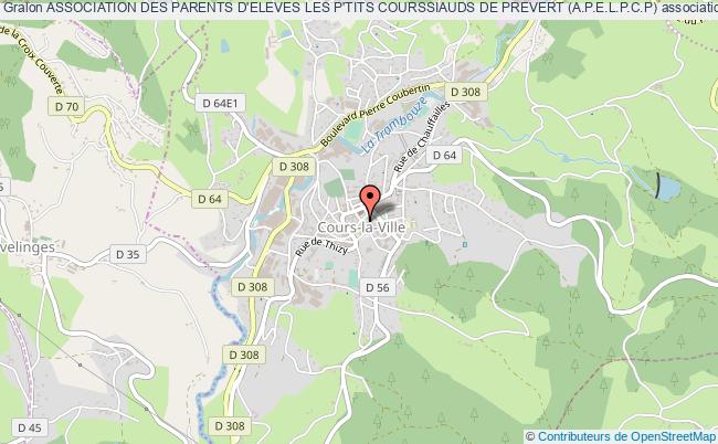 plan association Association Des Parents D'eleves Les P'tits Courssiauds De Prevert (a.p.e.l.p.c.p) Cours-la-Ville