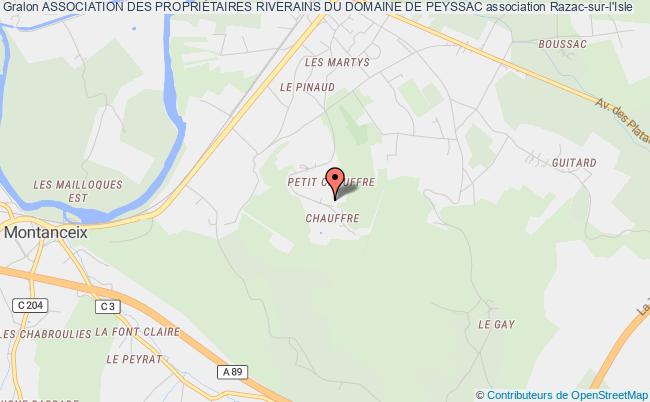 plan association Association Des PropriÉtaires Riverains Du Domaine De Peyssac Razac-sur-l'Isle