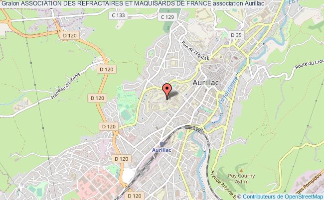 plan association Association Des Refractaires Et Maquisards De France Aurillac