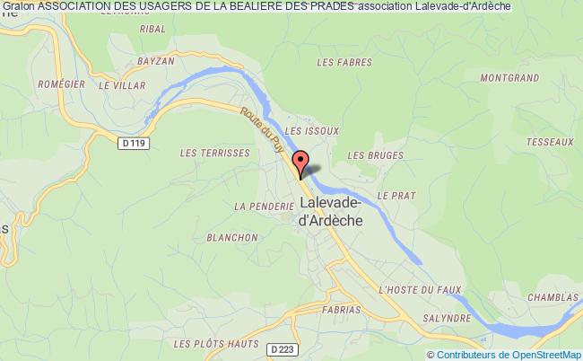 plan association Association Des Usagers De La Bealiere Des Prades Lalevade-d'Ardèche