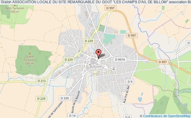 plan association Association Locale Du Site Remarquable Du GoÛt "les Champs D'ail De Billom" Billom