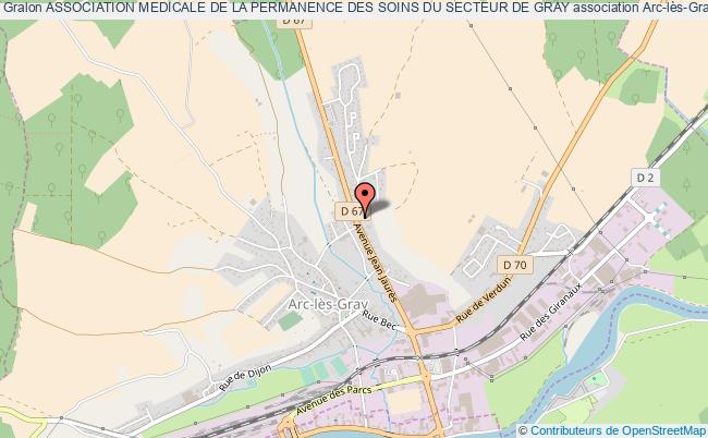 plan association Association Medicale De La Permanence Des Soins Du Secteur De Gray Arc-lès-Gray
