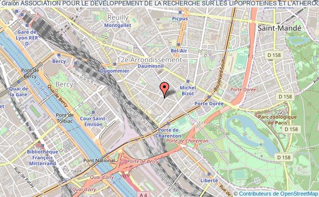 plan association Association Pour Le Developpement De La Recherche Sur Les Lipoproteines Et L'atherogenese Arla Paris 12e