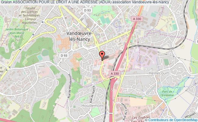 plan association Association Pour Le Droit A Une Adresse (adua) Vandoeuvre-lès-Nancy