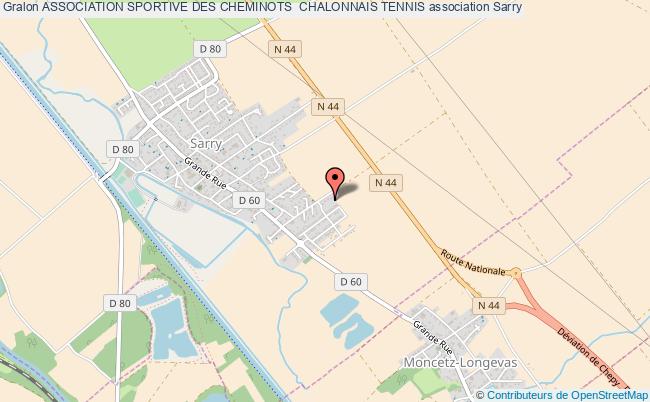 plan association Association Sportive Des Cheminots  Chalonnais Tennis Sarry