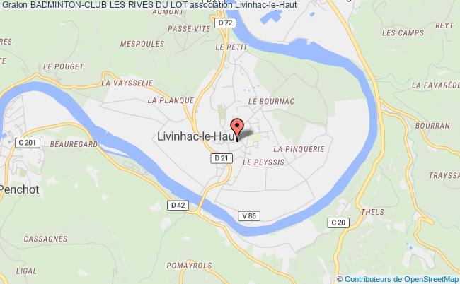 plan association Badminton-club Les Rives Du Lot Livinhac-le-Haut