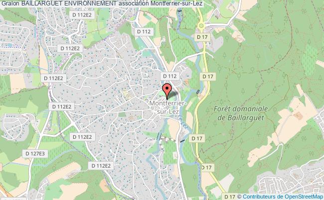 plan association Baillarguet Environnement Montferrier-sur-Lez