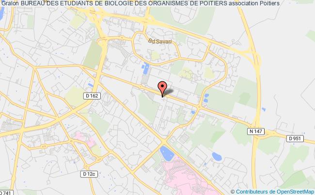 plan association Bureau Des Etudiants De Biologie Des Organismes De Poitiers Poitiers cedex 9