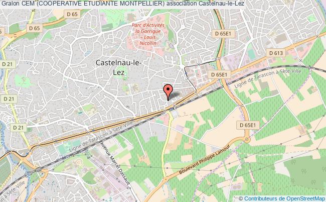 plan association Cem (cooperative Etudiante Montpellier) Castelnau-le-Lez