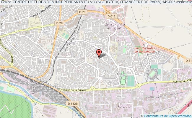 plan association Centre D'etudes Des Independants Du Voyage (cediv) (transfert De Paris) 149/005 Béziers