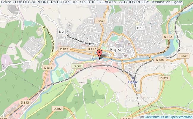 plan association Club Des Supporters Du Groupe Sportif Figeacois - Section Rugby - Figeac