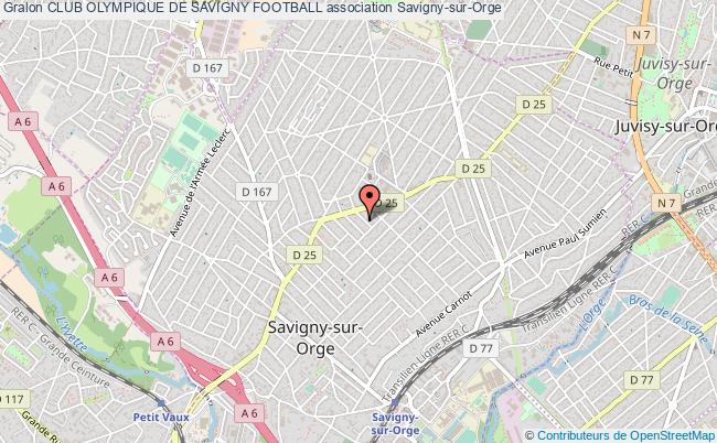 plan association Club Olympique De Savigny Football Savigny-sur-Orge