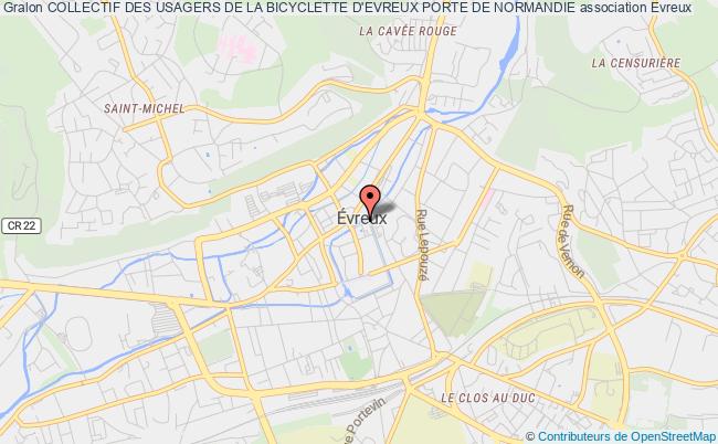 plan association Collectif Des Usagers De La Bicyclette D'evreux Porte De Normandie Évreux