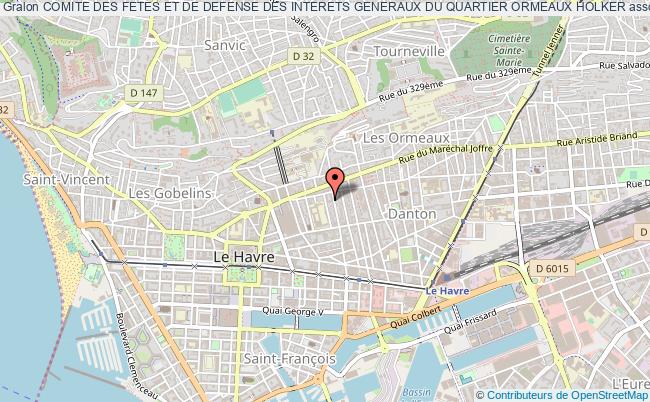 plan association Comite Des Fetes Et De Defense Des Interets Generaux Du Quartier Ormeaux Holker Le Havre