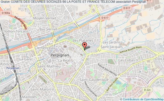 plan association Comite Des Oeuvres Sociales 66 La Poste Et France Telecom Perpignan