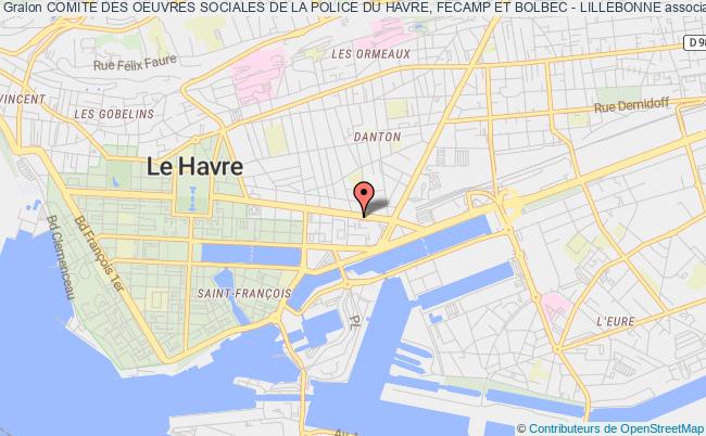 plan association Comite Des Oeuvres Sociales De La Police Du Havre, Fecamp Et Bolbec - Lillebonne Le Havre