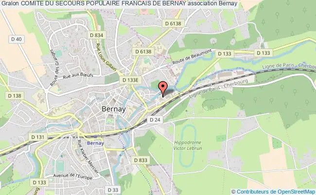 plan association Comite Du Secours Populaire Francais De Bernay Bernay