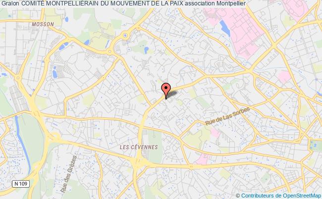 plan association ComitÉ MontpelliÉrain Du Mouvement De La Paix Montpellier