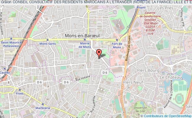 plan association Conseil Consultatif Des Residents Marocains A L'etranger (nord De La France) Lille Et Environs Mons-en-Baroeul