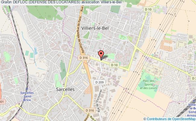 plan association Defloc (defense Des Locataires) Villiers-le-Bel