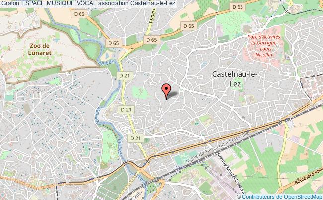 plan association Espace Musique Vocal Castelnau-le-Lez