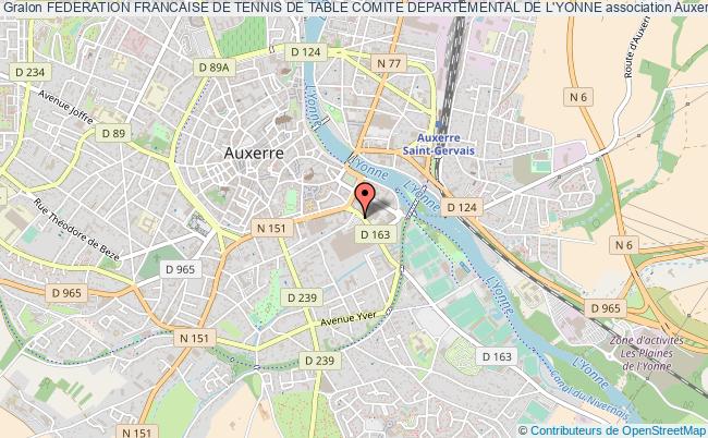plan association Federation Francaise De Tennis De Table Comite Departemental De L'yonne Auxerre