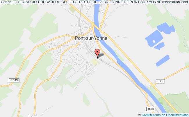 plan association Foyer Socio-educatifdu College Restif De La Bretonne De Pont Sur Yonne Pont-sur-Yonne
