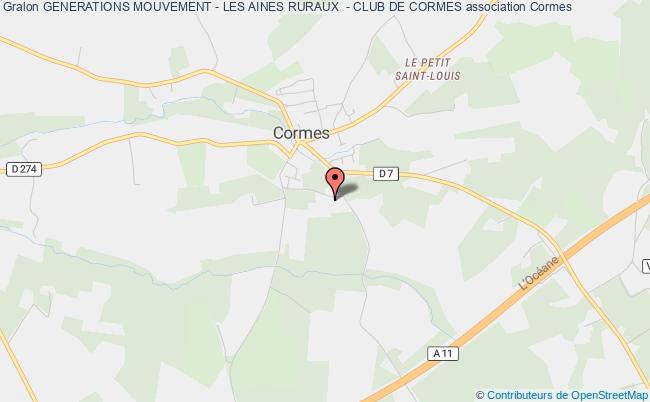 plan association Generations Mouvement - Les Aines Ruraux  - Club De Cormes Cormes