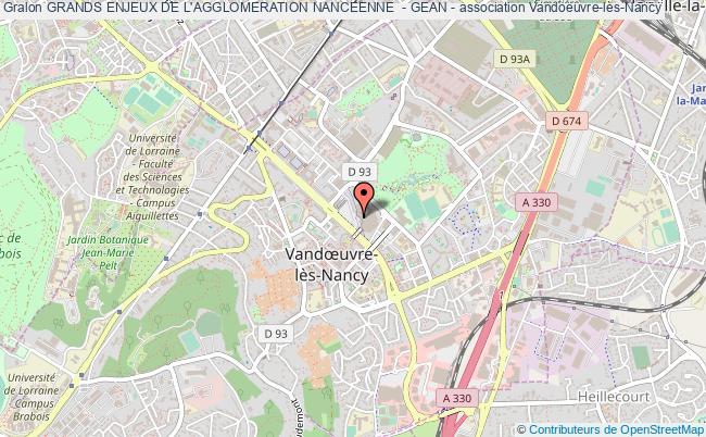plan association Grands Enjeux De L'agglomeration Nanceenne  - Gean - Vandoeuvre-lès-Nancy