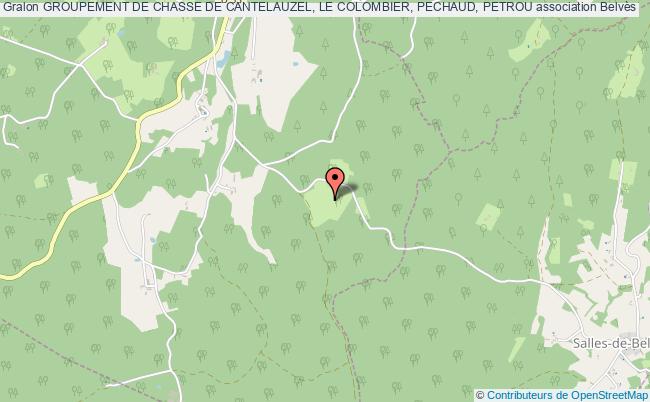 plan association Groupement De Chasse De Cantelauzel, Le Colombier, Pechaud, Petrou Saint-Amand-de-Belvès