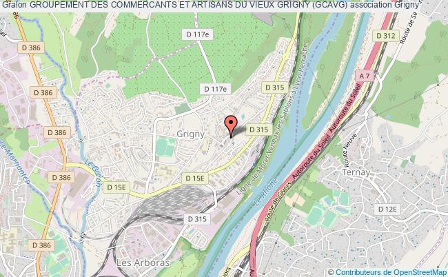 plan association Groupement Des Commercants Et Artisans Du Vieux Grigny (gcavg) Grigny
