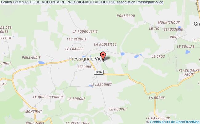 plan association Gymnastique Volontaire Pressignaco Vicquoise Pressignac-Vicq